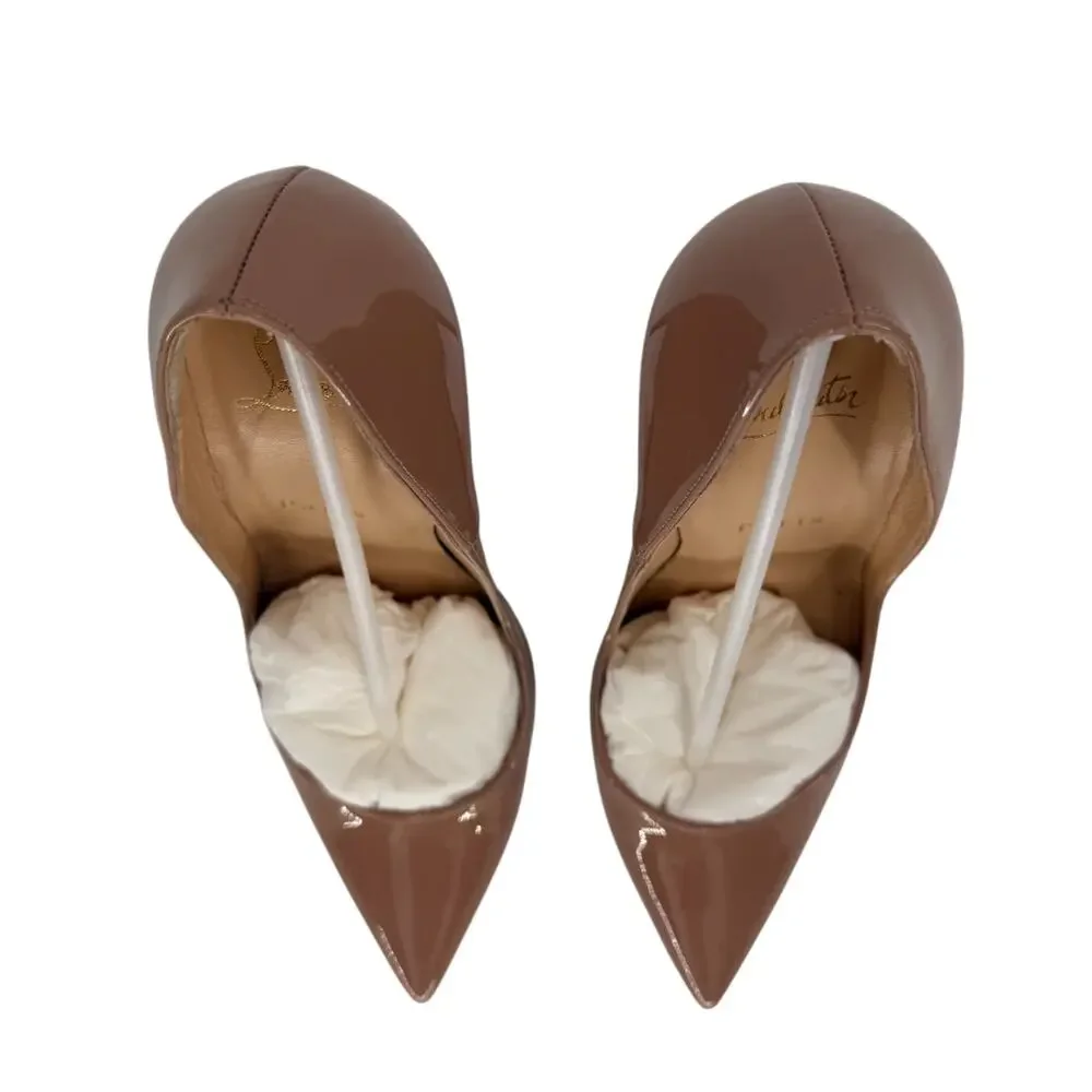 Christian Louboutin So Kate 120 Patent Leather Pumps Nude Women's Size 38